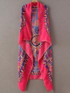 Shein Rose Red Printed Asymmetric Scarf