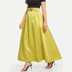 Shein Satin Bow Longline Skirt