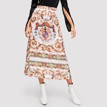 Shein Graphic Print Elastic Waist Skirt