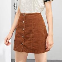 Shein Button Up Corduroy Skirt