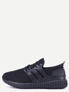Shein Black Mesh Lace Up Sneakers