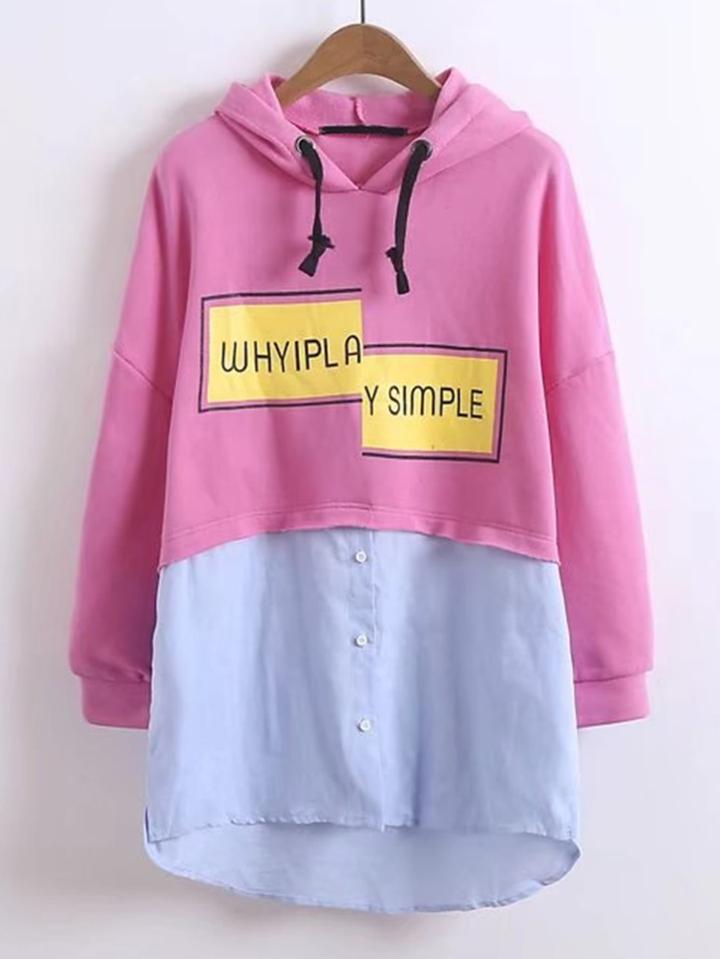 Shein Dip Hem 2 In 1 Hoodie