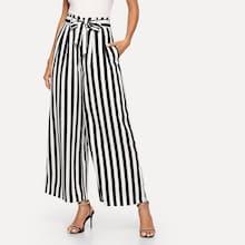 Shein Striped Belted Pants