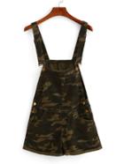 Shein Camouflage Print Cuffed Overall Romper