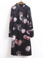 Shein Calico Print Satin Chinoiserie Dress