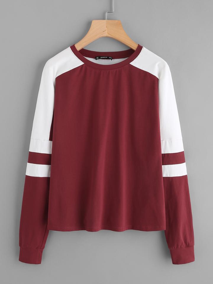 Shein Two Tone Cut And Sew T-shirt