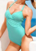 Rosewe Vogue Light Green Lace Up Design Monokini Swimwear