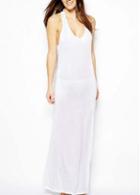 Rosewe Party Essential Sleeveless Maxi Dress For Women White