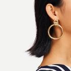 Shein Link Detail Plain Hoop Drop Earrings