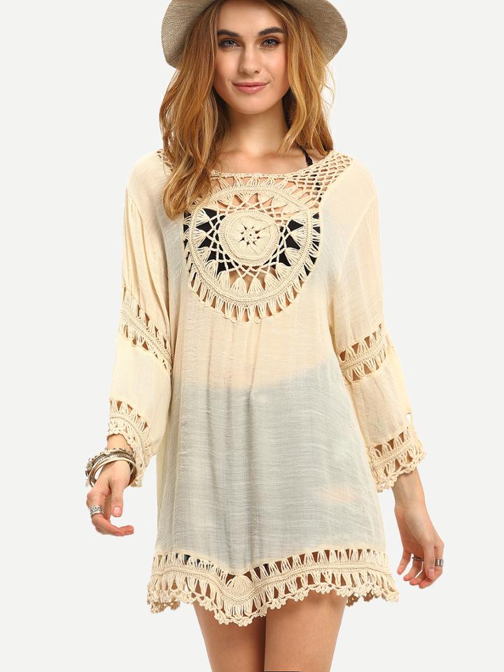 Shein Crochet Insert Loose-fit Dress
