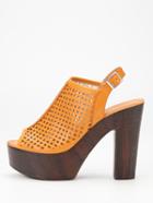 Shein Laser-cut High Vamp Platform Heels - Apricot
