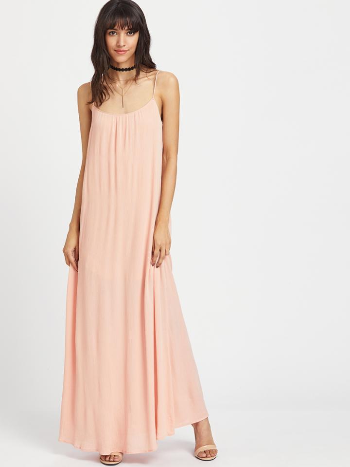 Shein Scoop Back Crinkle Cami Maxi Dress