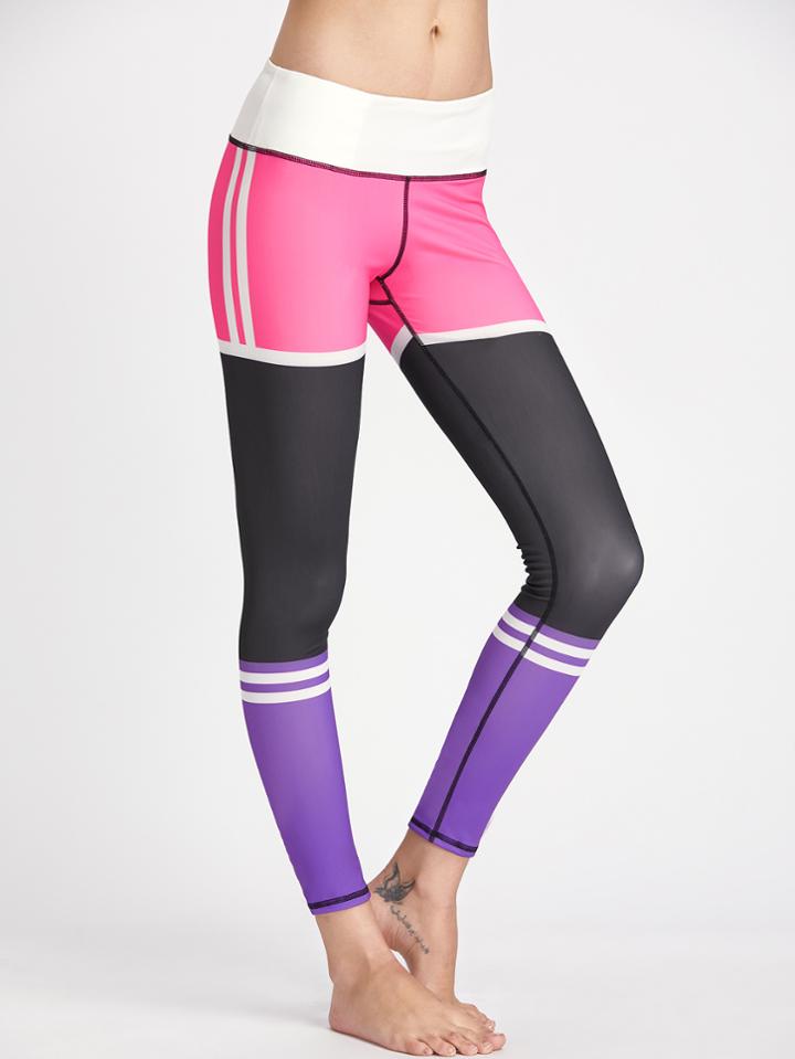 Shein Active Color Block Gym Leggings