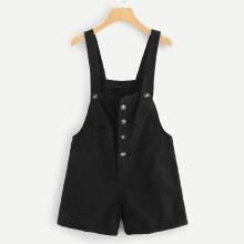 Shein Single Breasted Pinafore Shorts