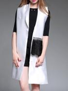 Shein White Tassels Polka Dot Vest