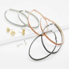 Shein Flower & Hoop Design Earring Set