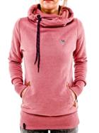 Shein Pink Drawstring Hooded Sweatshirt