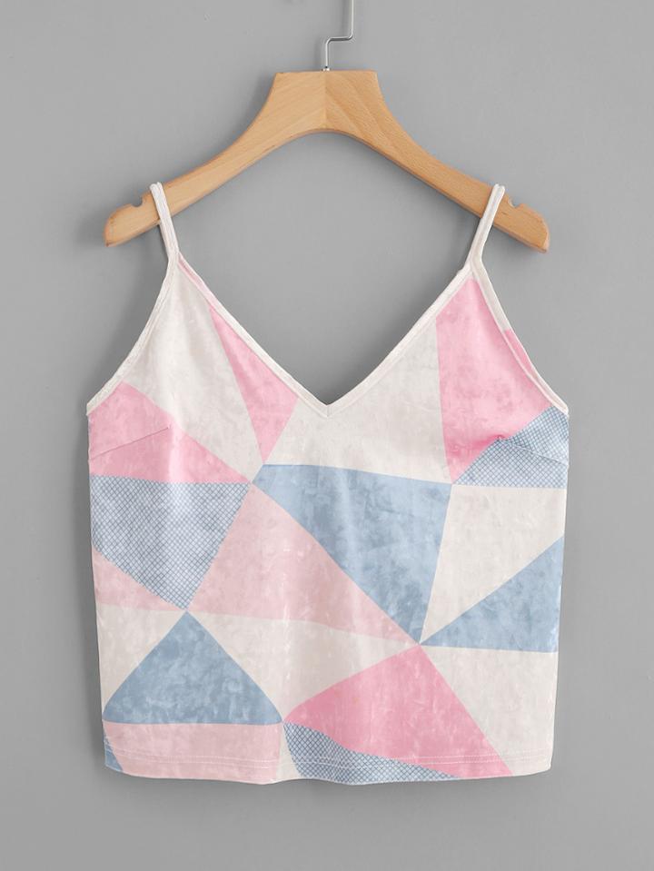 Shein Color Block Velvet Cami Top