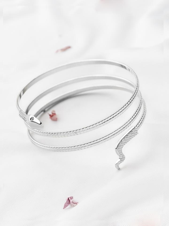 Shein Silver Snake Coil Bracelet