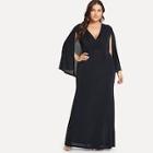Shein Plus Cape Sleeve Fishtail Dress