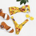 Shein Floral High Leg Bikini Set