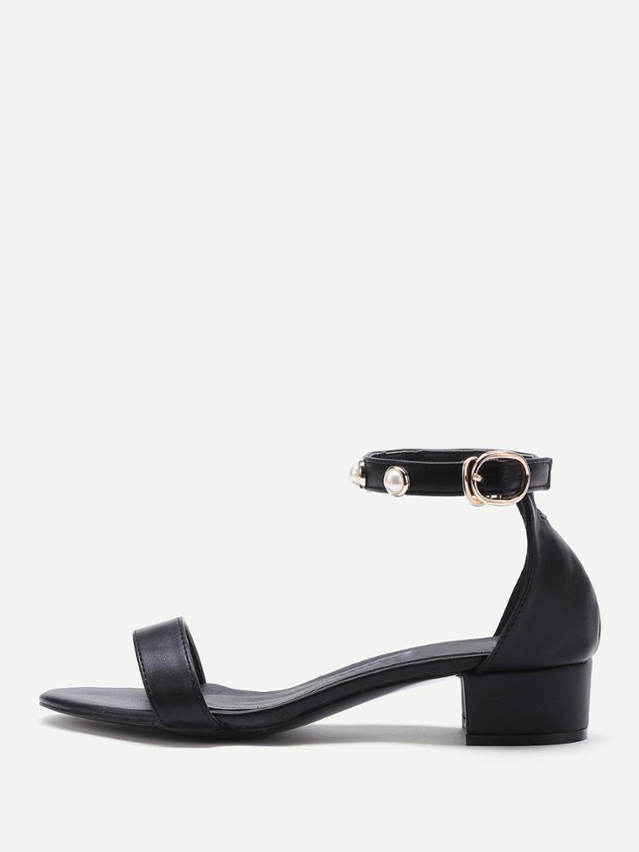 Shein Faux Pearl Decorated Pu Sandals