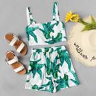 Shein Tropical Print Cami Top With Shorts