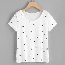 Shein Allover Cat Print T-shirt