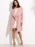 Shein Drop Shoulder Drape Collar Wrap Coat