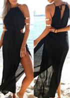 Rosewe Double Slit Cutout Waist Beach Maxi Dress