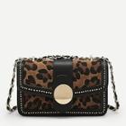 Shein Studded Detail Leopard Pattern Crossbody Bag