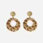 Shein Leopard Pattern Hoop Drop Earrings