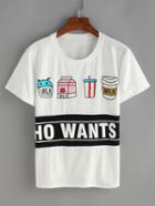 Shein Food Print T-shirt