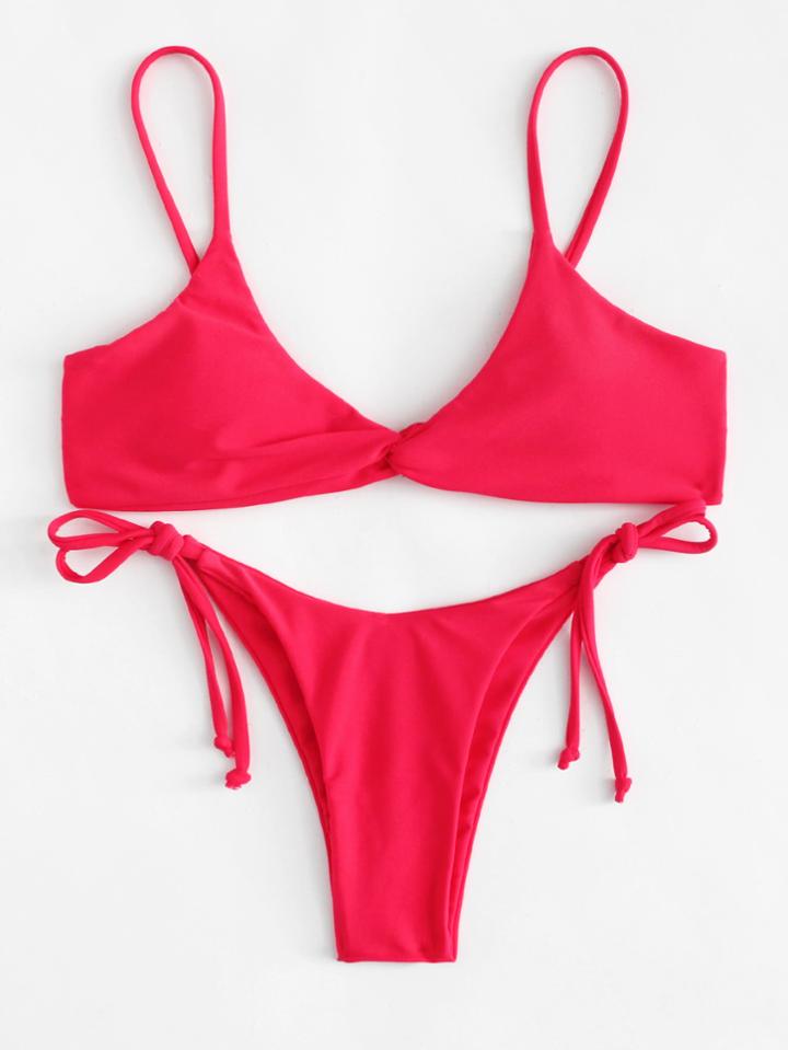 Shein Tie Side Adjustable Straps Bikini Set
