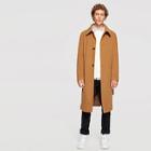 Shein Men Single Breasted Belted Collar Coat