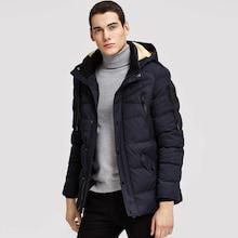 Shein Men Zipper Detail Hooded Puffer Coat