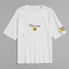 Shein Men Smile Embroidery T-shirt