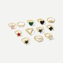 Shein Star & Crown Ring Set 12pcs