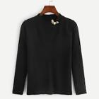 Shein Knot Detail Solid Sweater
