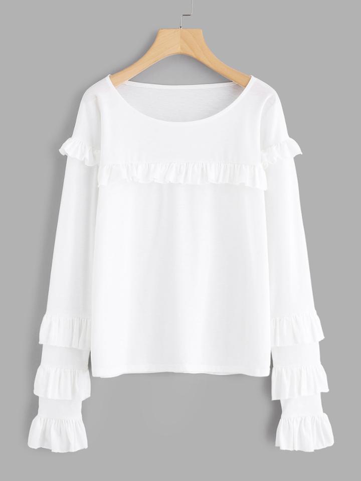 Shein Tiered Frill Trim Tee