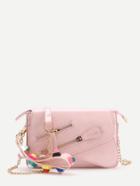 Shein Studded Detail Double Zipper Chain Crossbody Bag