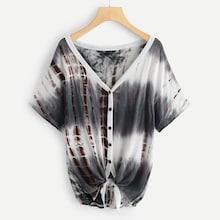 Shein Knotted Hem Tie Dye Tee