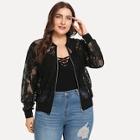 Shein Plus Solid Lace Jacket