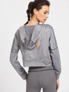 Shein Active Drop Shoulder Cut Out Back Gym Hoodie
