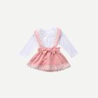 Shein Toddler Girls Contrast Lace Jumpsuit With Skirt