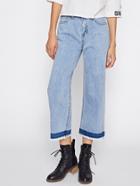 Shein Color Block Light Wash Culotte Jeans