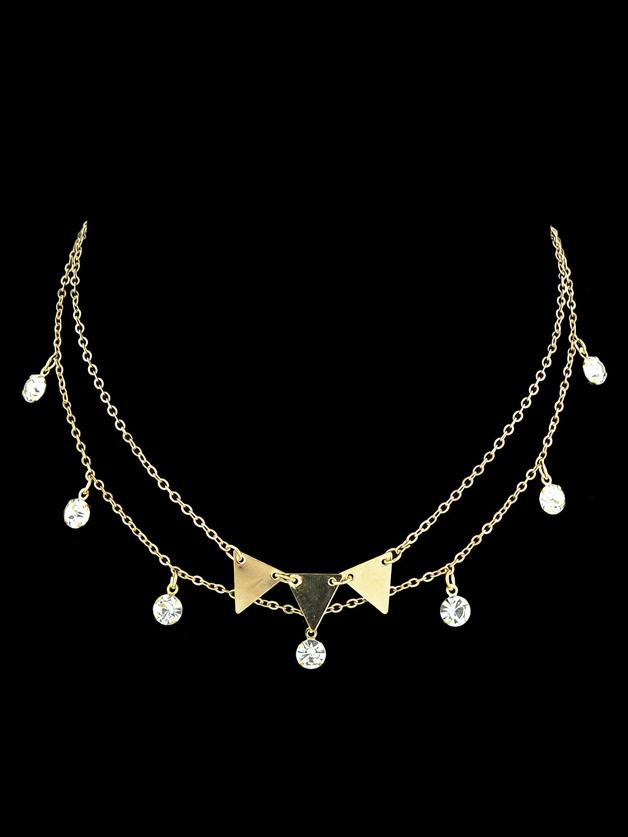 Shein Gold Ethnic Multi-layer Choker Necklace