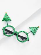 Shein Christmas Tree Sequin Glasses Frame