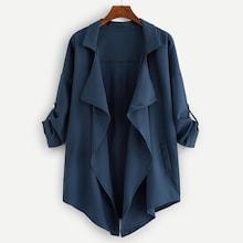 Shein Plus Drop Shoulder Open Front Coat