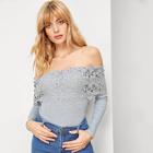 Shein Off Shoulder Solid Tee